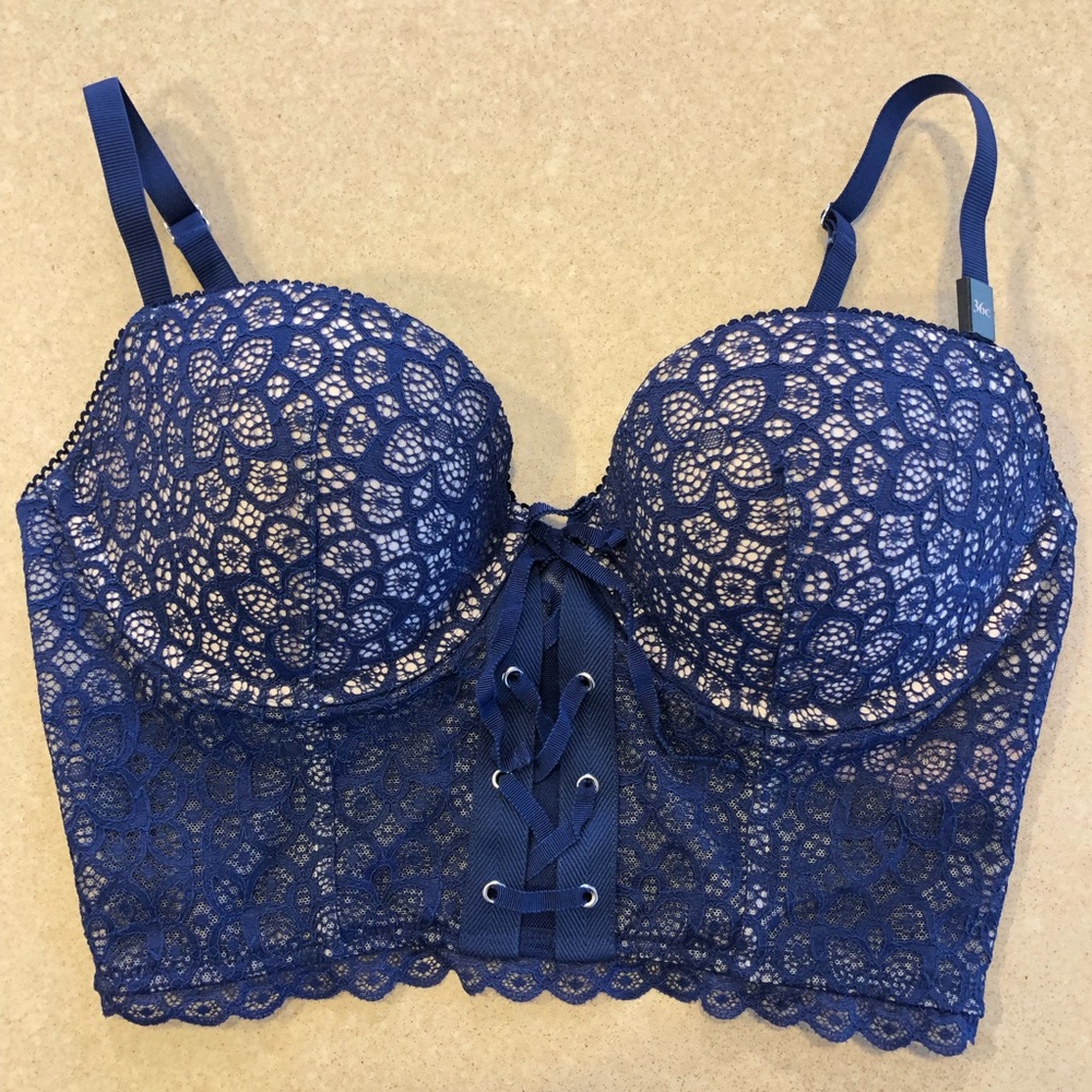 Victoria’s Secret Navy Blue Lace Bustier